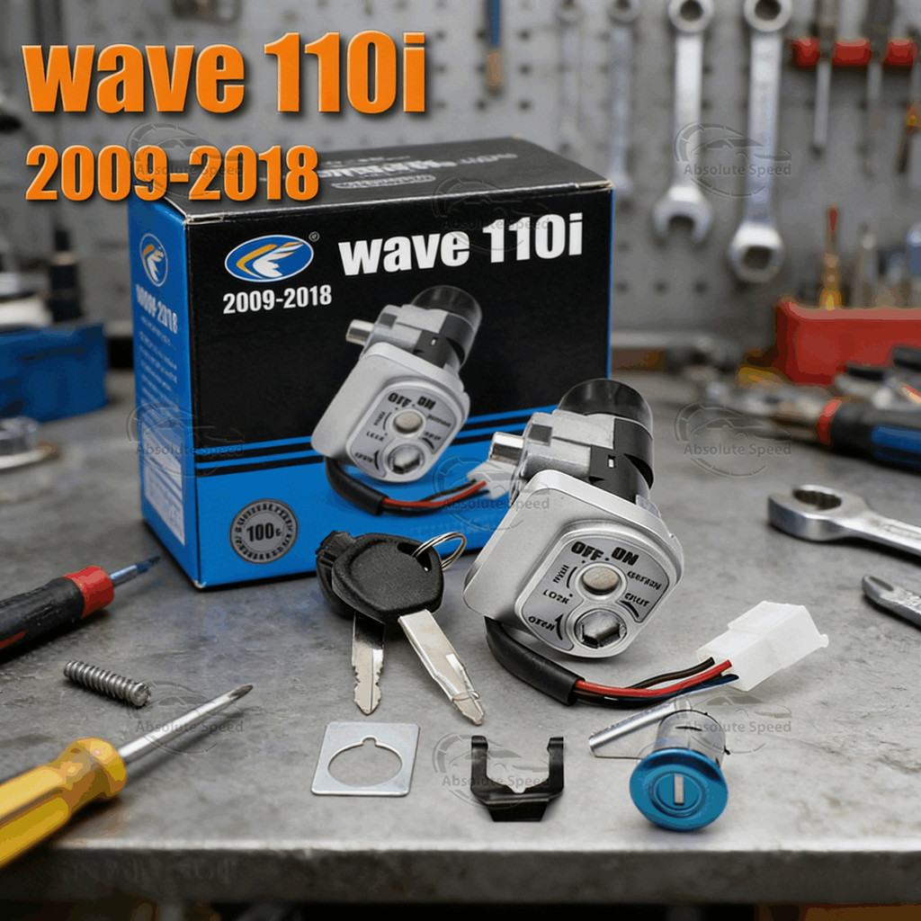Auto Parts เบ้ากุนเเจ110i สวิทช์กุญแจ wave 110i (ปี09-18) เบ้ากุญแจเวฟ110i สวิตกุญแจ สวิทแจ110i ชุดกุนแจ110i ชุดกุญแจเวฟ
