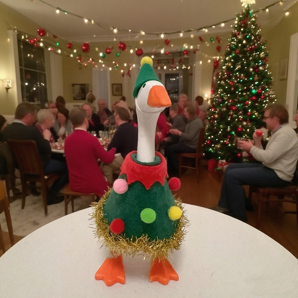 Spot Goods#New Europe Christmas dress style MINI Mini 71-inch Little White Goose Ornament Holiday Co