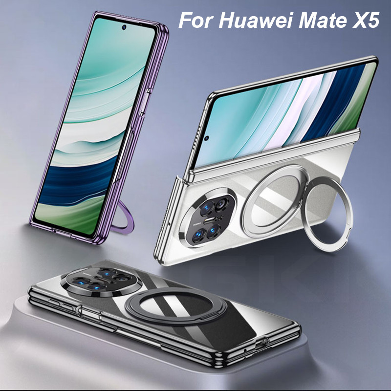 LUKEN สําหรับชาร์จผู้ถือแหวนสําหรับ Huawei Mate X5 X3 บานพับด้านหลังป้องกันชุบนุ่มสําหรับ Huawei Mat
