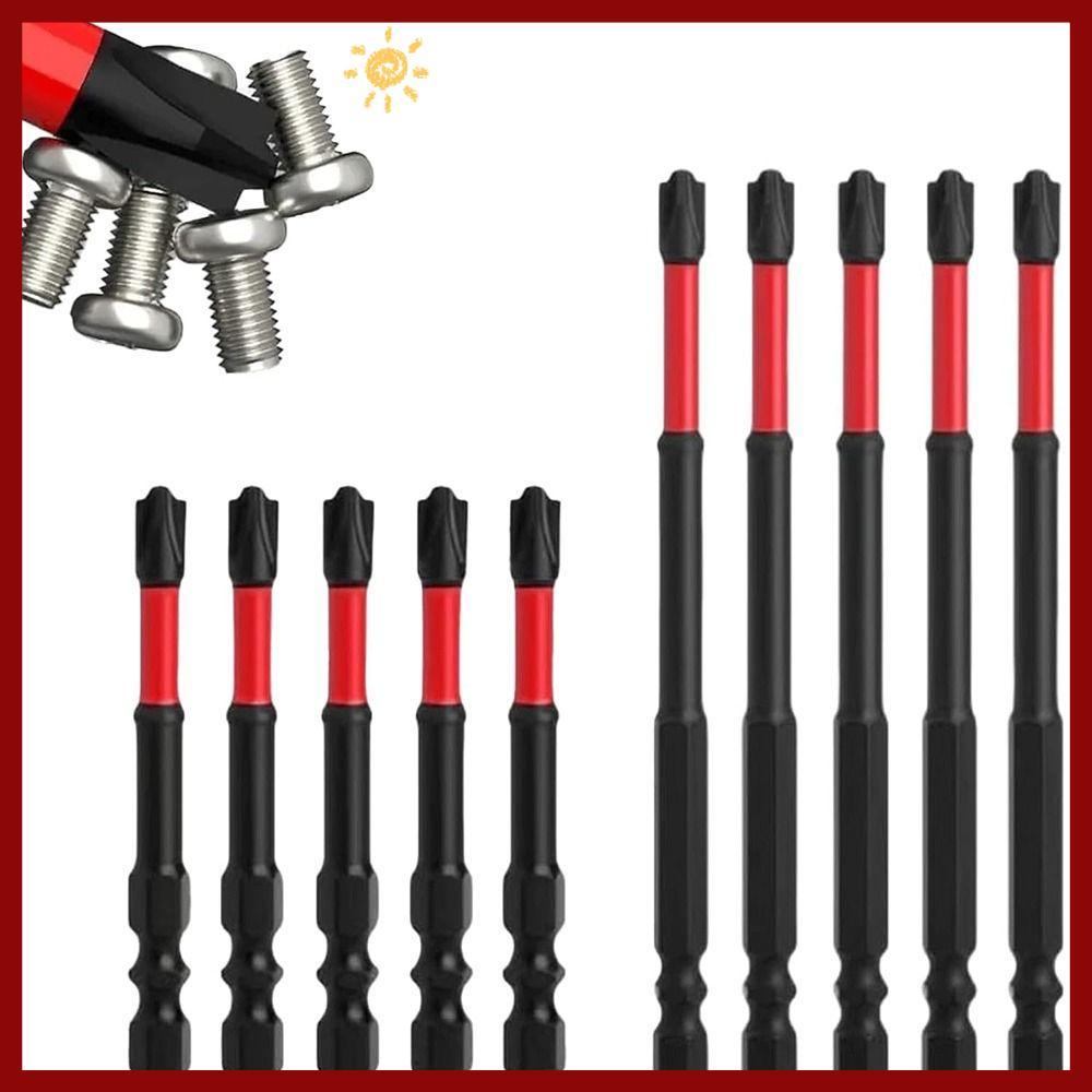 PTKFPT09 5/10 ชิ้น Lmpact ไขควงชุด Bit, 65/110 มม.แม่เหล็ก Cross Slot สกรู Driver Bit, แบบพกพา 1/4 น