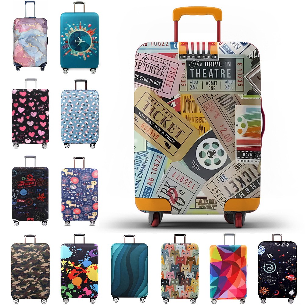 Luggage Cover ปลอกคลุมกระเป๋าเดินทาง ผ้ายืด ขนาด 20–32 นิ้ว ผ้ายืด ป้องกันรอย กันกระแทก สำหรับกระเป๋าเดินทาง หลายลาย - รูปที่ 5