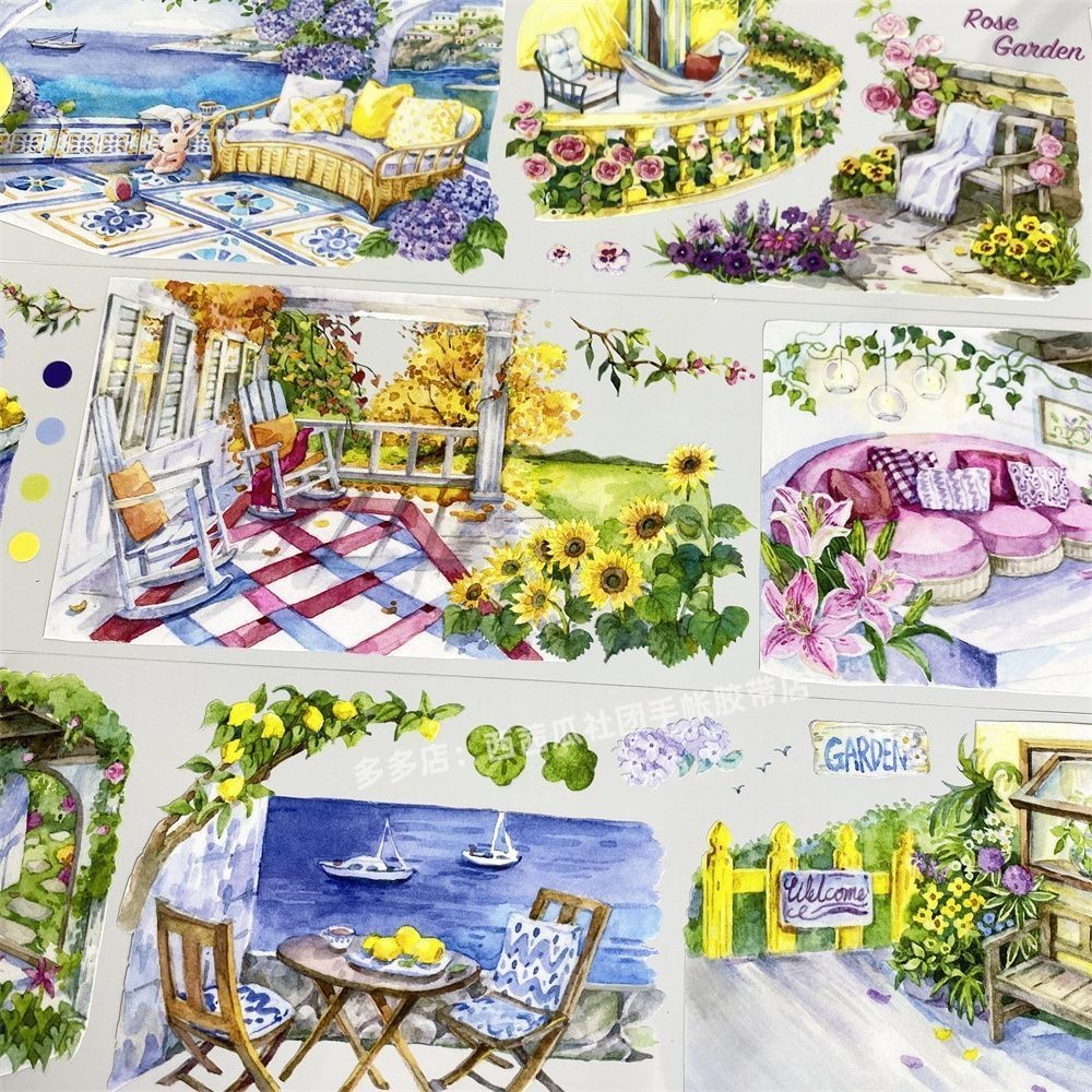 คู่มือบรรจุเทป Sunshine Corner Xintian Studio Leisure Chair Window PET วัสดุคู่มือเคสโทรศัพท์สติกเกอ