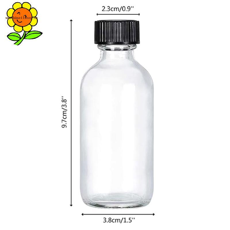 SUNSHOP 12PCS 60ml ขวดแก้วขนาดเล็กพร้อมฝาปิดสุญญากาศขวดตัวอย่างใส/ถัง/ภาชนะสําหรับน้ําผลไม้ขิง Shots Potion น้ํามัน TH - รูปที่ 3