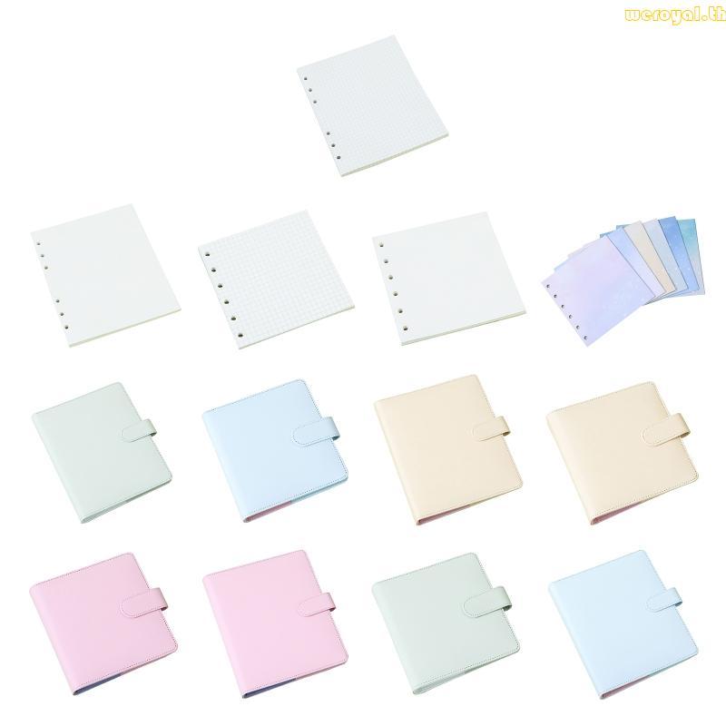 Weroyal Journal Writing Notebook A6 A7 Ring Binder พร้อมผู้ถือบัตร Refillable Notepad