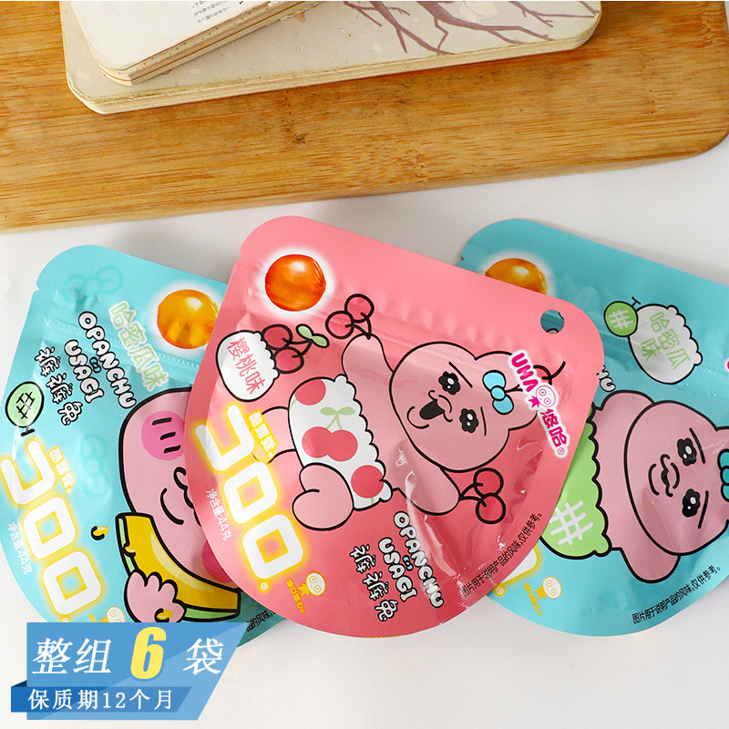 UHA UHA UHA Cool Lulu แคนตาลูปรสเชอร์รี่ Gummy Pants Rabbit Co-Branded Marshmallow Childrens Glutton