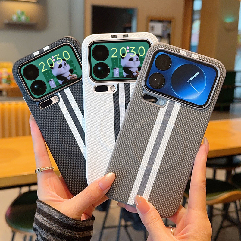 สําหรับ Xiaomi 17, 17 Pro, 17 Pro Max กรณี ELVEV ป้องกันลายนิ้วมือ Track หนัง PU Hard PC ดูดฝาครอบโท