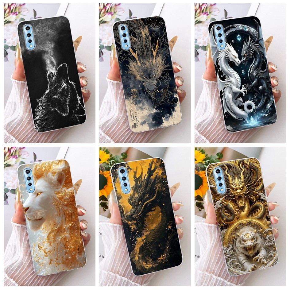 ฝาครอบเย็นสําหรับ Vivo S1 1907 V1907 V1913A / Y7s / V17 Neo / Z1X กรณี Dragon Lion การ์ตูนซิลิโคนอ่อ
