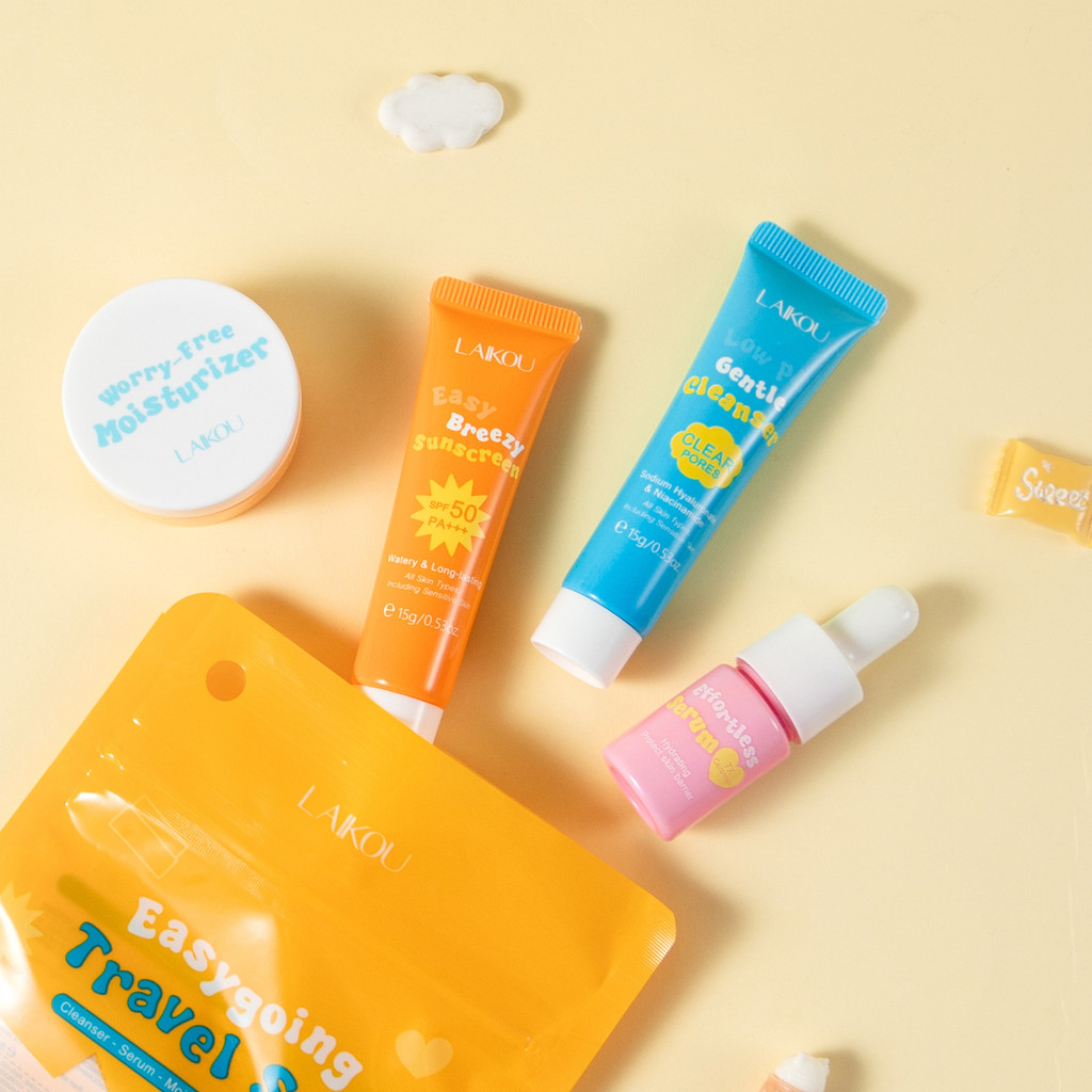 ชุด 4 ชิ้น Lycome Skin Care Facial Ready Stock Travel Pack Mini Set สินค้าใหม่ Ceramide Care Q5QB