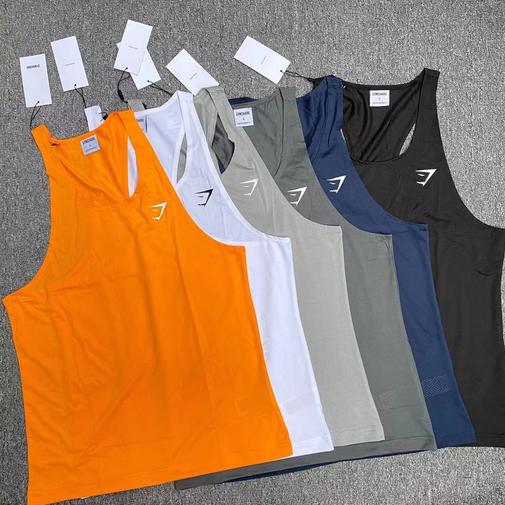 GYMSHARK ARRIVAL Fitness Sports Men's Lightweight Quick-Dry Mesh Breathable Sports Vest with Thin St