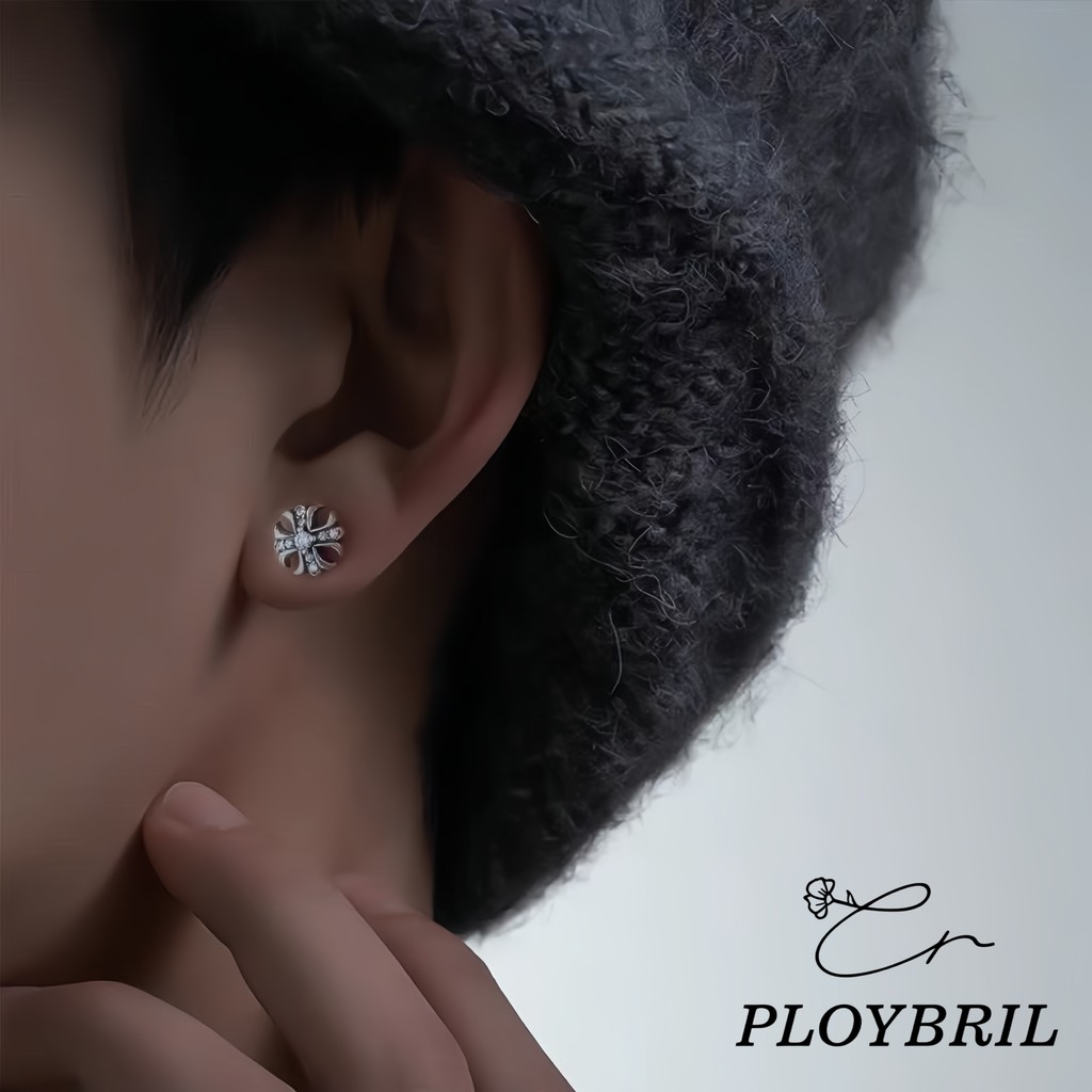 PLOYBRIL ต่างหูไม้กางเขนฮิปฮอปวินเทจอินเทรนด์พร้อมฝังหินสําหรับผู้ชายและผู้หญิงเครื่องประดับทุกวัน E024 ราคา ถูกที่สุด ดีลบีเคเค แกลเลอรีภาพที่ 6