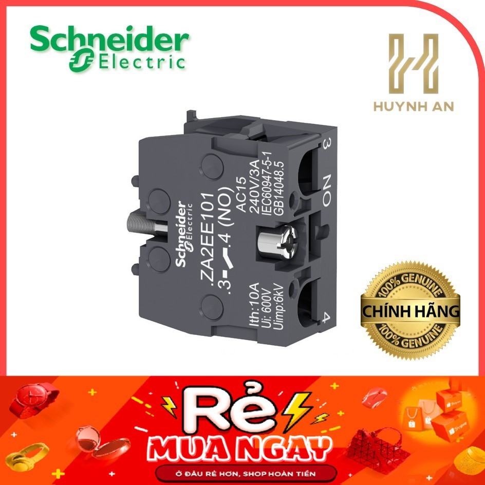 หน้าสัมผัสเสริม 1NO/1NC สําหรับสวิตช์ - ปุ่มกด - ไฟแสดงสถานะ XA2 series - Schneider Electric - ZA2EE
