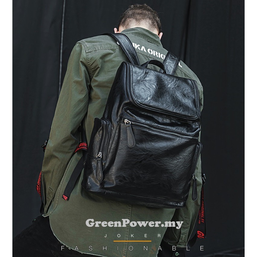 FE2 กระเป๋าเป้สะพายหลังลําลองสําหรับผู้ชายสไตล์เกาหลีกระเป๋าเดินทางป้องกันการโจรกรรมกระเป๋านักเรียนแ