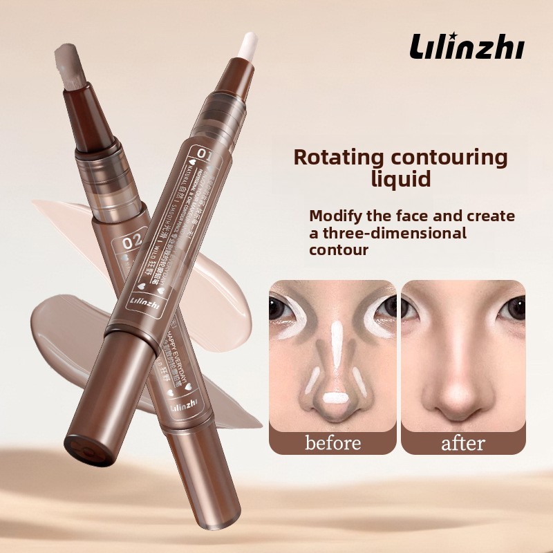 LILINZHI การไฮไลท์คอนทัวร์ การคอนทัวร์แบบลิควิด การแรเงาจมูก ลุค 3 มิติธรรมชาติ เพอร์เฟ็กต์ฟิต การคอนทัวร์แบบแมตต์