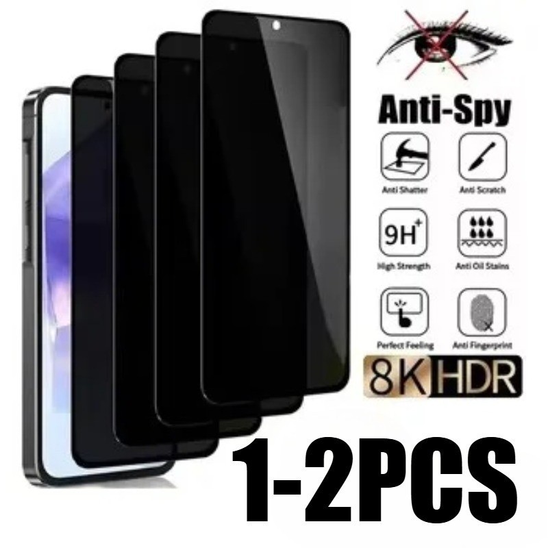 1-2ชิ้นสีดําความเป็นส่วนตัวป้องกันหน้าจอสําหรับRealme 7 7i 8 8i 8s Pro Global Asia 4G 5Gคลุมทั้งหมดH