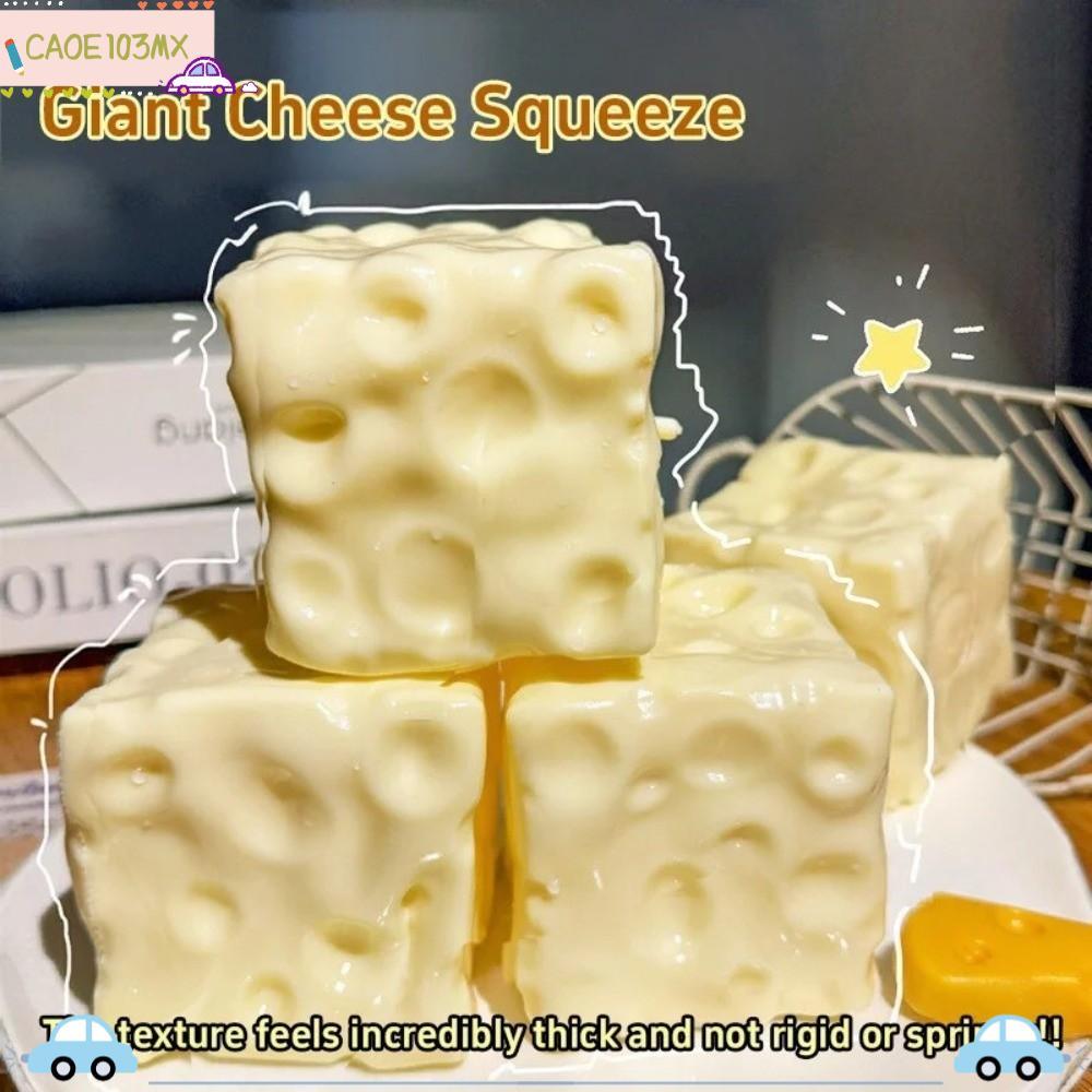 ICAOE103 ของเล่นหยิกชีส, Non-Bounce Shapeable Jumbo Cheese Cube Stress Ball, นวด Anti-Stress Squishy Texture ชีสบีบ Fidget ของเล่นเด็กผู้ใหญ่ ราคา ถูกที่สุด ดีลบีเคเค