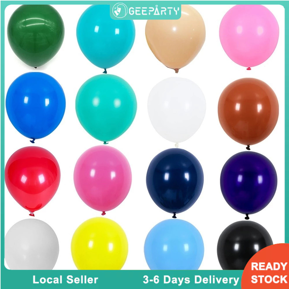 GeeParty 50 ชิ้น บอลลูนยาง 10/12 นิ้ว สำหรับงานแต่งงาน งานเลี้ยงเด็กแรกเกิด งานรับปริญญา วันเกิด ตกแต่งปาร์ตี้ สวยหรู สน