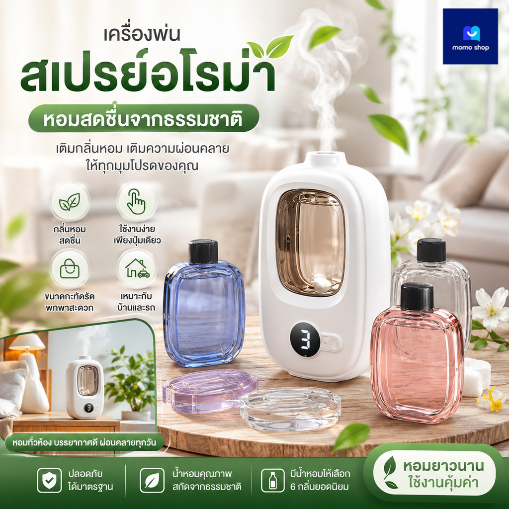 สินค้าคุณภาพ เครื่องฟอกอากาศอัตโนมัติ กระจายน้ํามันหอมระเหย น้ำหอมติดทนนาน น้ําหอมปรับอากาศในห้อง แบบชาร์จไฟได้ฟอกอากาศ – โปรปัง
