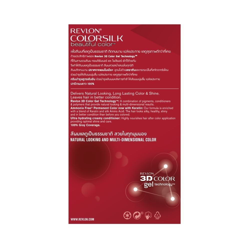 Revlon Colorsilk With Keratin เรฟลอน คัลเลอร์ซิลค์ วิท เคราติน (ยาย้อมผมเรฟลอน , ปราศจากแอมโมเนีย) ราคา ถูกที่สุด ดีลบีเคเค แกลเลอรีภาพที่ 3