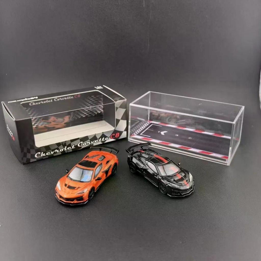 Fine Works64 1/64 Corvette c8 zr1 โลหะผสมรถDiecastรุ่นของเล่นของขวัญวันเกิด