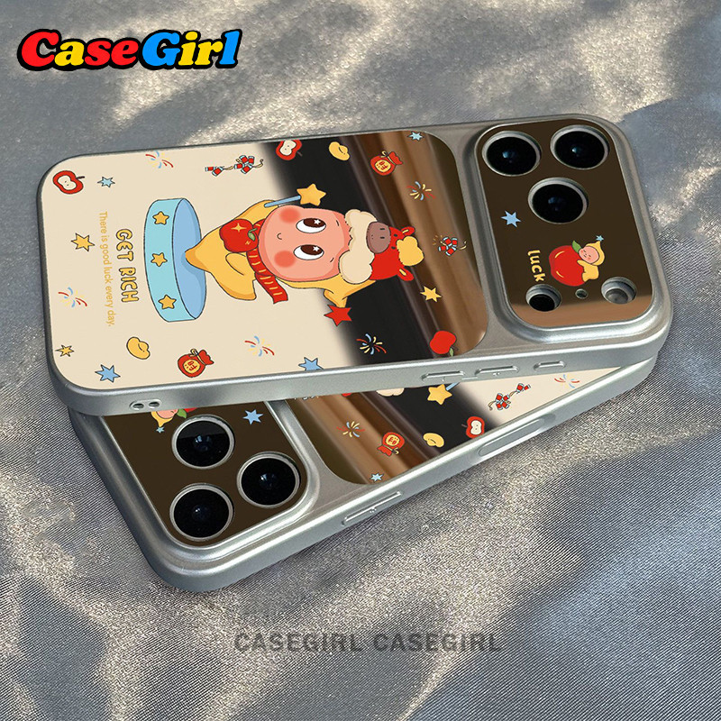 [✅คุ้มค่าที่สุด] เคสโทรศัพท์ iPhone 17 13 15 11 XS 14 12 Pro Max XR 16 15 Plus การ์ตูนน่ารักสุดๆ รวยๆ กระจกเงิน กันตก
