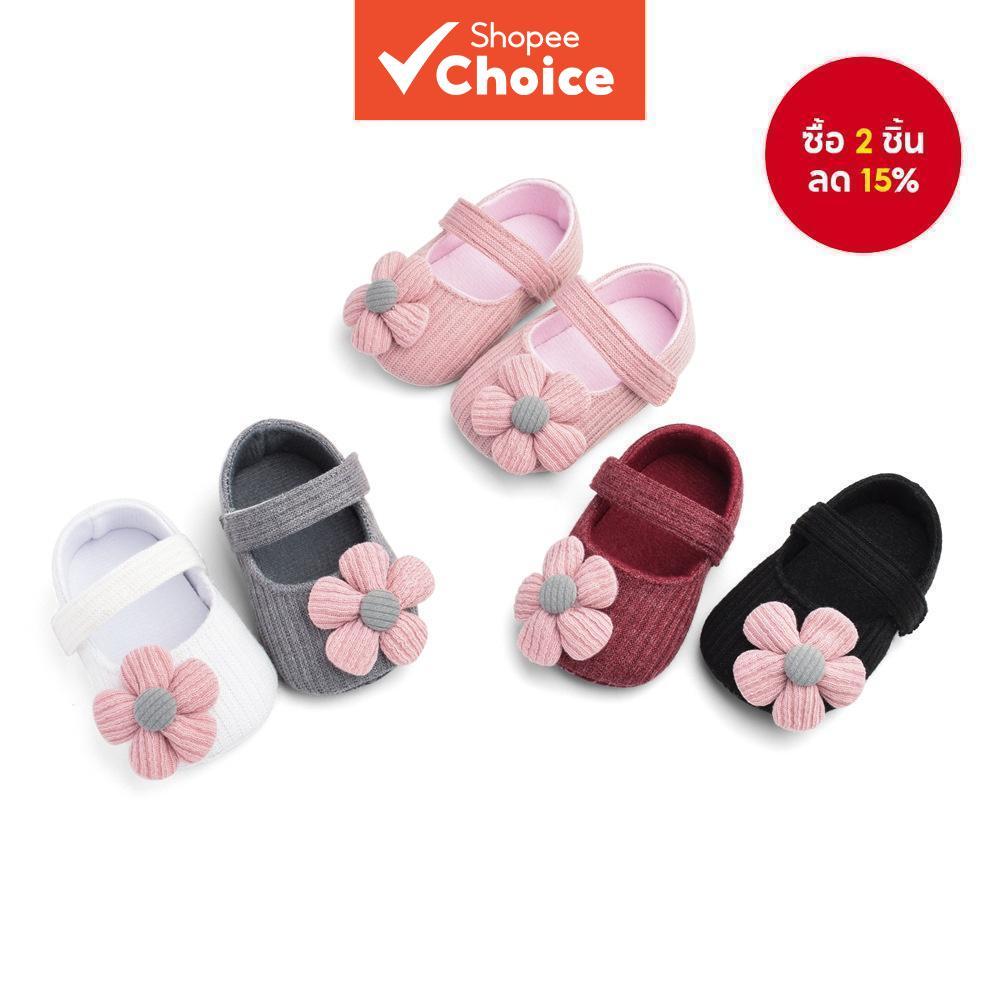 Princess รองเท้าเด็ก 12-36 เดือน Soft-Soled ดอกไม้ผ้าฝ้ายรองเท้าเด็กทารกเด็กผู้หญิงพร้อมสาย Velcro