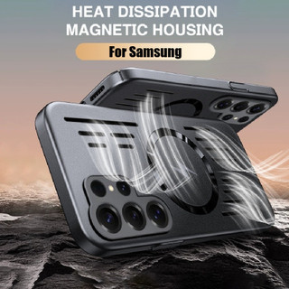 เคสแม่เหล็กรองรับ ระบายความร้อนดีเยี่ยม บางพิเศษโลหะ สำหรับ Samsung S26 Ultra S25 S23 S22 S24 Ultra Plus S25 Edge