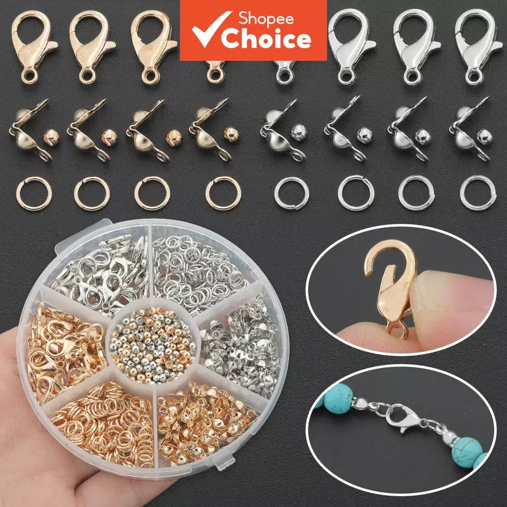 300 ชิ้น/กล่อง Lobster Clasp & Jump สําหรับแหวนชุดสําหรับเครื่องประดับทํา,สร้อยข้อมือสร้อยคอ Finishing, Diy Charms & จี้อุปกรณ์เสริม