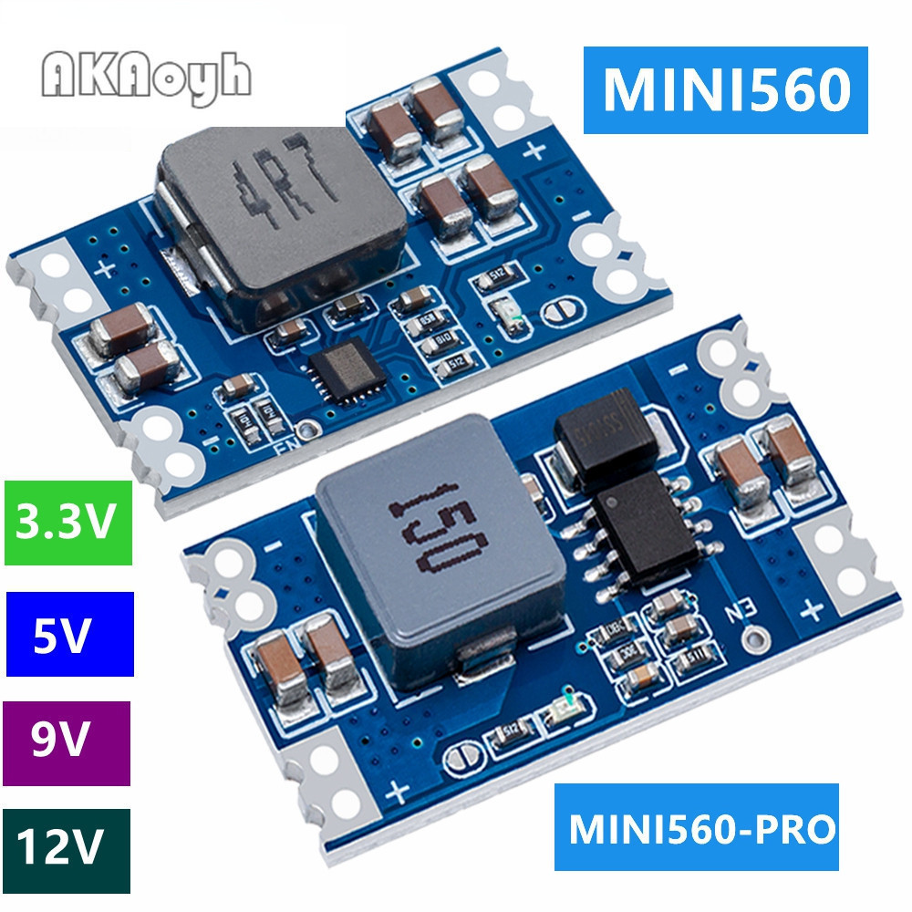 Mini560 / Pro 5A เอาต์พุตประสิทธิภาพสูง 3.3V 5V 9V 12V ขั้นตอนลง DC-DC Buck แรงดันไฟฟ้า Stable Mini5