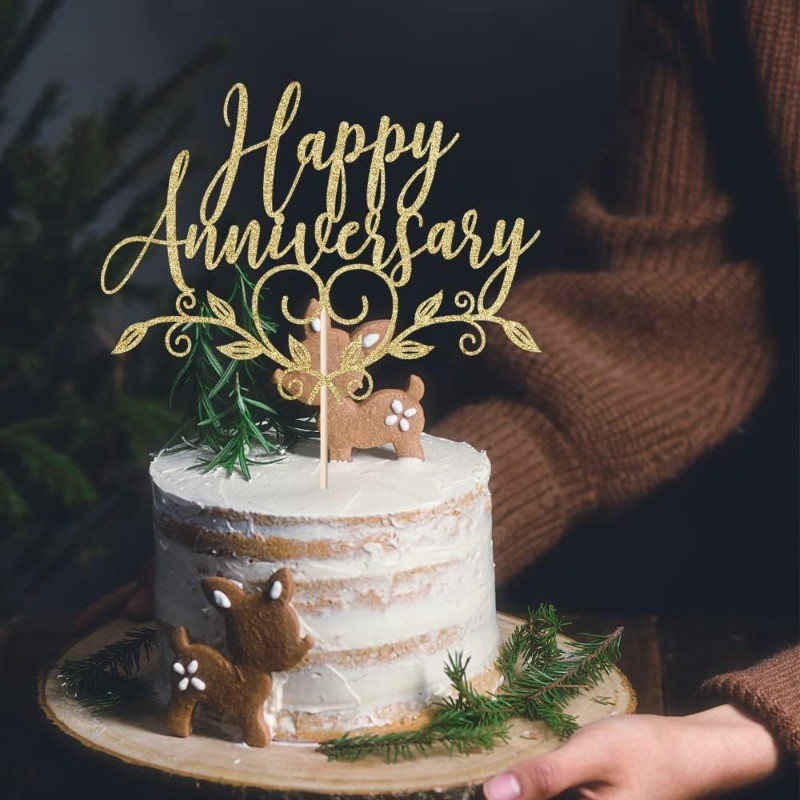 1 ชิ้น Happy Valentines Day Acrylic Cake Topper Happy Anniversary Cake Topper