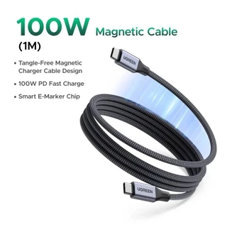 UGREEN สายชาร์จแม่เหล็ก 100W ชิป E-Marker ถ่ายโอนข้อมูล 480Mbps สำหรับ iPhone/Android รุ่น 55517
