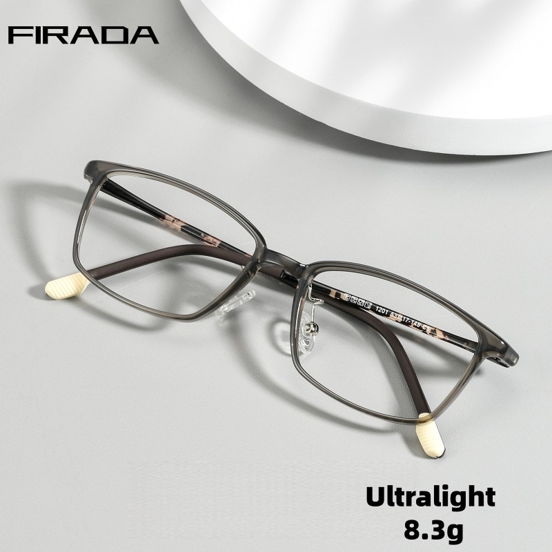 FIRADA ใหม่แฟชั่นแว่นตาสบาย Ultra light TR90 สแควร์แว่นตา Prescription กรอบแว่นตาสําหรับผู้ชายผู้หญิง 1201S