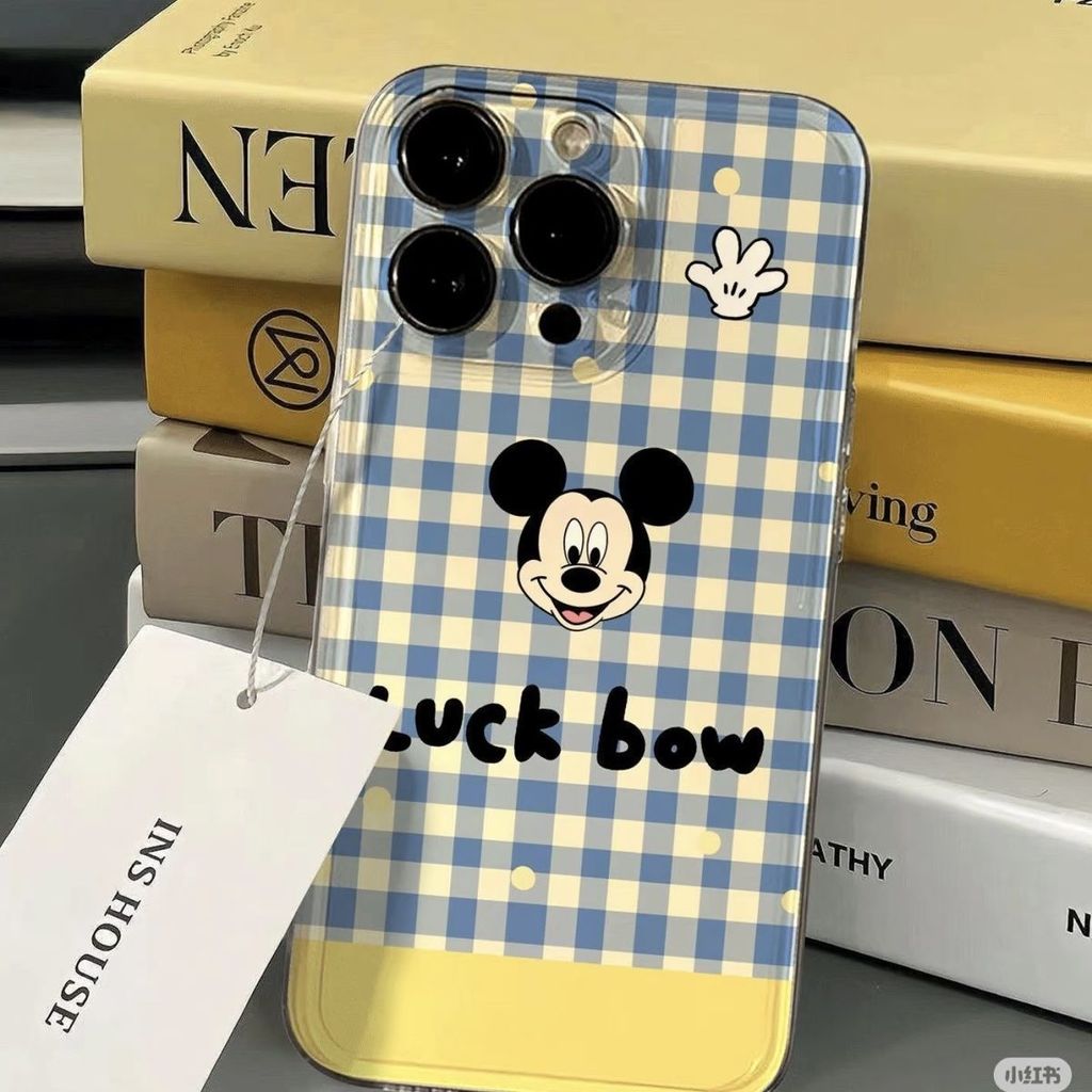 Lattice Mickey เหมาะสําหรับ Apple iPhone16e เคสโทรศัพท์สไตล์ใหม่ 15promax การ์ตูน 14 โปร่งใส 13/12mi