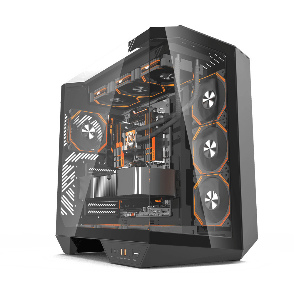 DARKFLASH ARCEE DY470 Dual Chamber ATX Casing (สีดํา/ขาว)