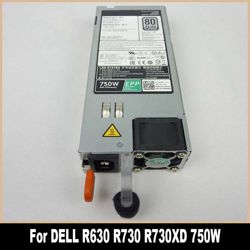0G6W6K สำหรับ DELL R630 R730 R730XD แหล่งจ่ายไฟ 750W 80 PLUS D750E-S6 DPS-750AB-15A G6W6K CN-0G6W6K 