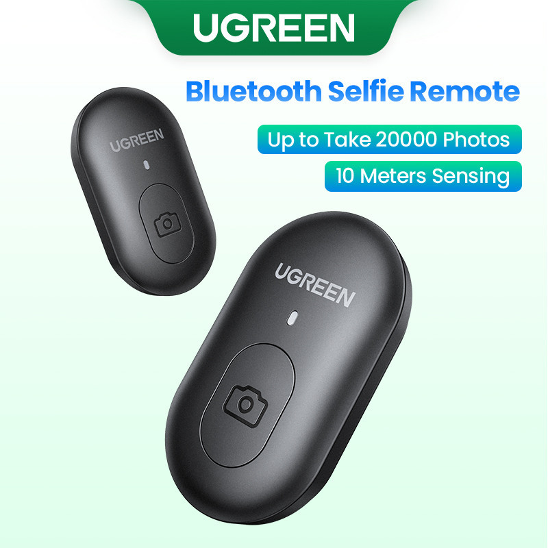 UGREEN รีโมทคอนโทรลบลูทูธ Selfie Controller ชัตเตอร์สําหรับภาพถ่ายมือถือถ่ายภาพและ Selfie Stick ขาตั้งกล้องการถ่ายภาพ