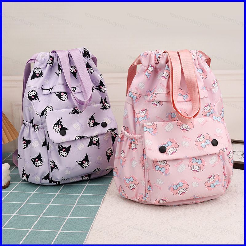 กระเป๋าเป้สะพายหลัง GNN Sanrio ลายการ์ตูน Kuromi และ Pochacco พร้อมสายคล้องคอ ความจุขนาดใหญ่สำหรับนั