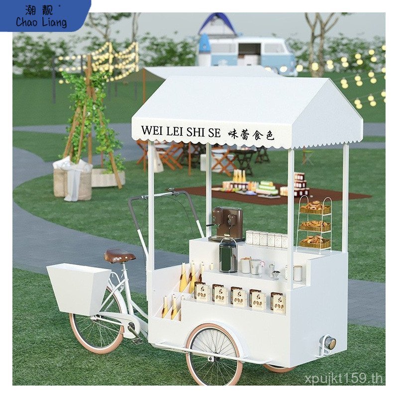 ห้างสรรพสินค้ารถเข็นรับประทานอาหาร Mai Sanwheel Street Vendor Reverse Riding Donkey Float Mobile Ven