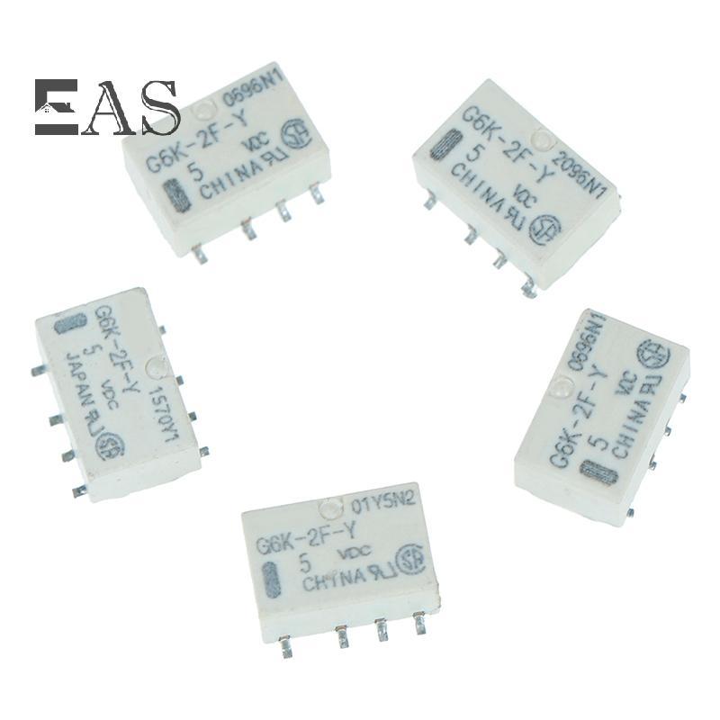 [EA] 5 ชิ้น dc 5v smd g6k-2f-y รีเลย์สัญญาณ 8pin สําหรับรีเลย์ omron TH