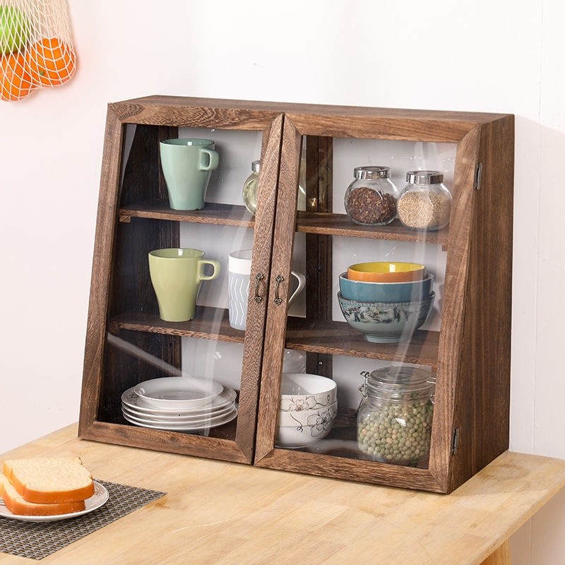 Solid Wood Storage Cabinet / Sideboard / Desktop Cupboard Cabinet Kitchen Multi -layer Shelf / Bread