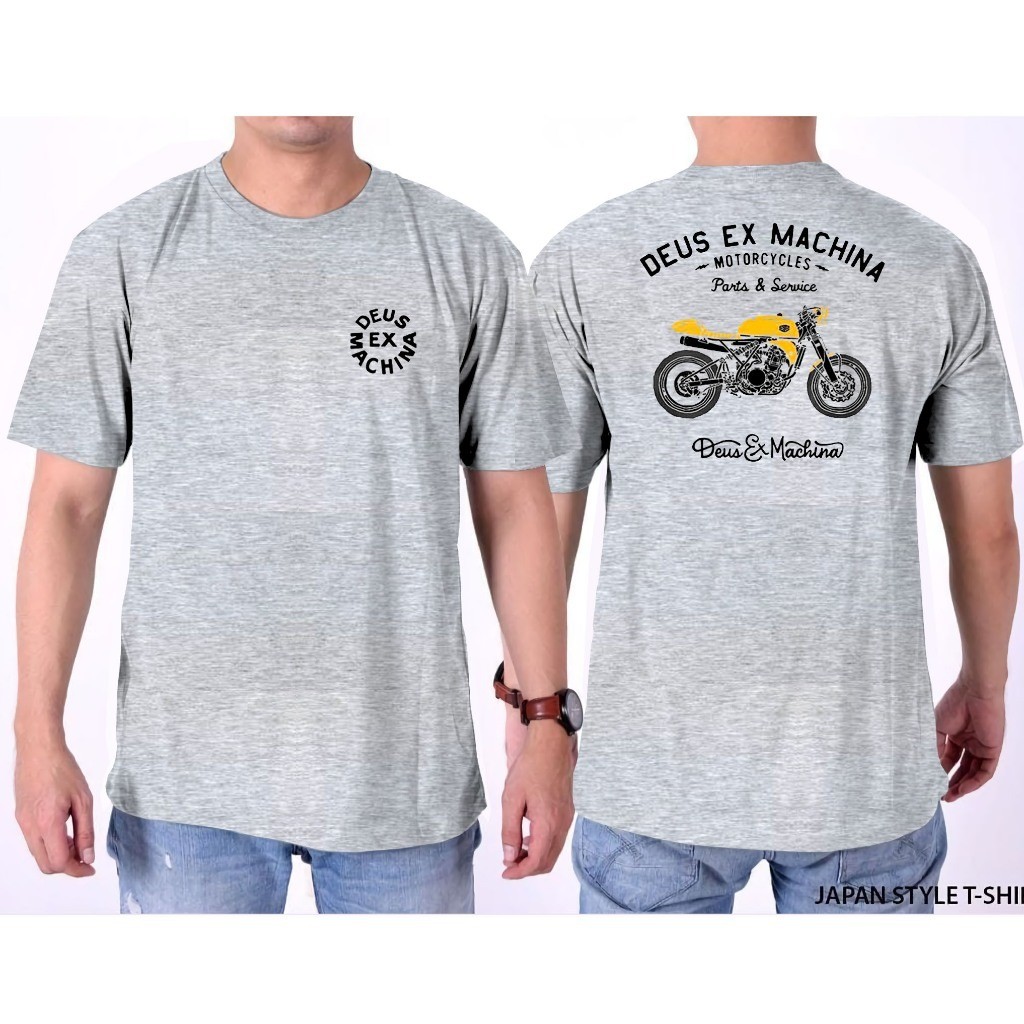 Deus Ex Machina รถจักรยานยนต์สไตล์ใหม่ ลายพิมพ์บนผ้าฝ้ายแท้แขนสั้น