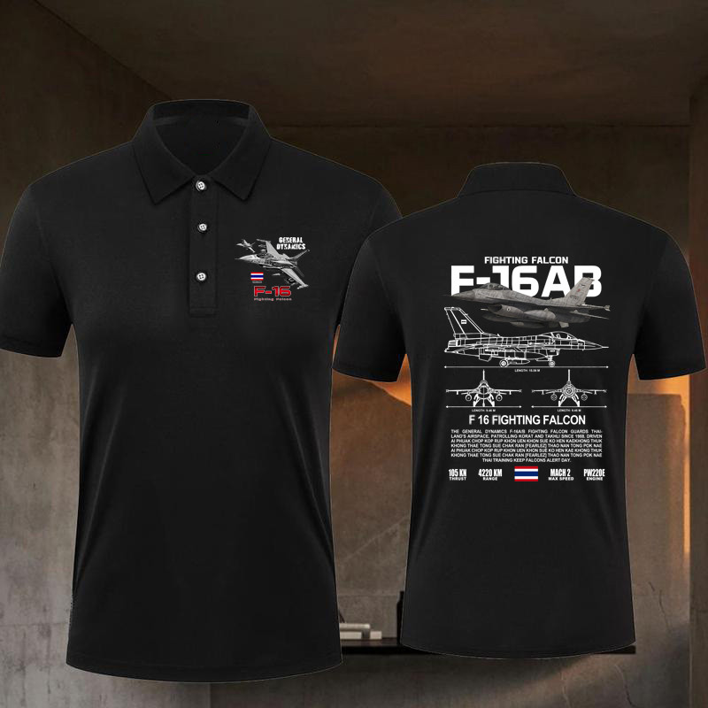 เสื้อโปโล ไทยนี้รักสงบ F-16 printed ผ้าCotton มีสองสี ทั้งทรงปกติแล polo shirt ผ้า ใส่ได้ ทั้ง ชาย ใ