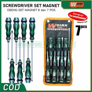Obeng Set Magnet 7 Pcs 6 Pcs Plus Minus Ujung Besi WOIRX TOOL