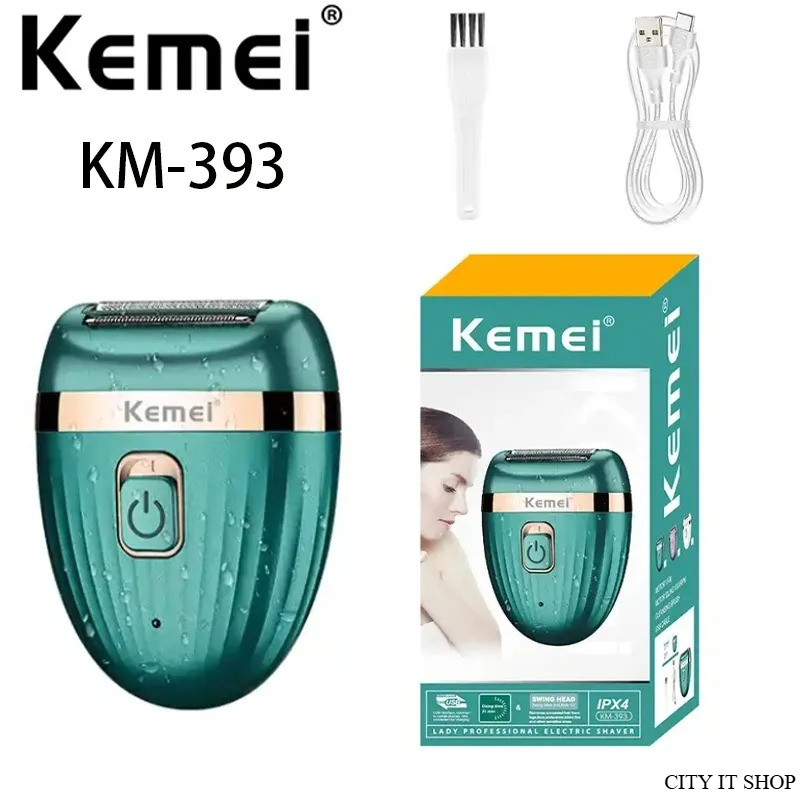 Kemei km-393เครื่องโกนขน เครืองตัดขน2in1ไฟฟ้า ไร้สาย ชาร์จไฟ USB เครื่องกำจัดขน ไม่เจ็บ