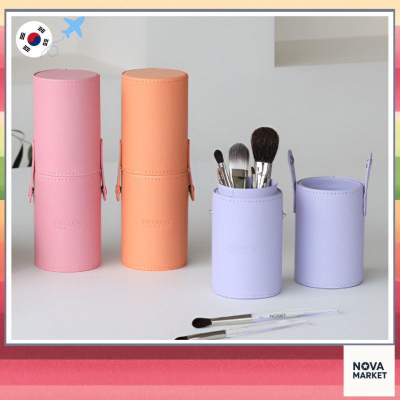 Picasso  Leather Cylinder Brush Case – Pink / Orange / Purple