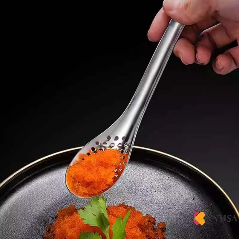 KNMSA] สแตนเลสสตีลช้อนเซรามิคหลุม Cuisine Caviar Builder Roe ซอสกรองช้อนทนทานครัวทําอาหาร Gadgets sn