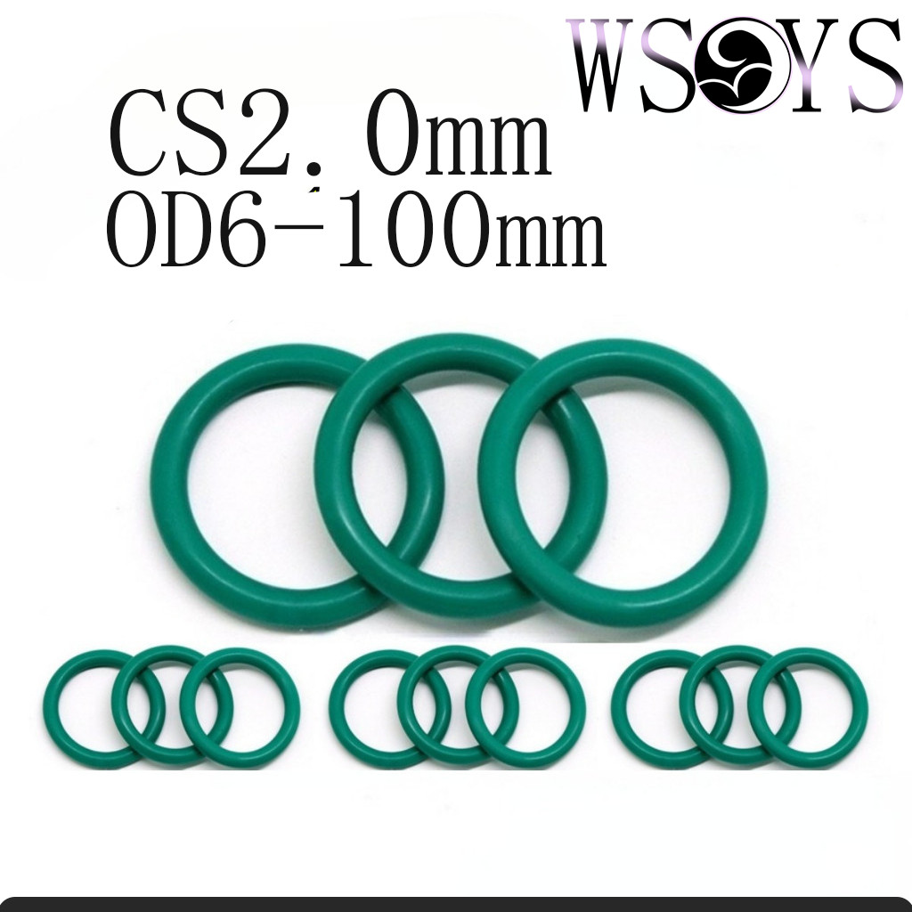 ซีล O-Ring โอริง เขียว ยางฟลูออรีน FKM ปะเก็น Exhaust Manifold Gasket Seal O-ring CS2.0mm OD6-100mm 