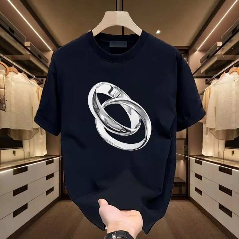 2026 American High Street Heavy Cotton เสื้อยืดแขนสั้นชายหนุ่มผู้หญิงฤดูร้อน ins Street สวมใส่ Ruffi