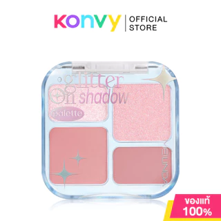 Mei Linda Glitter On Shadow Palette 6.8g #01 Strawberry Sunrise เมลินดา พาเลทอายแชโดว์เนื้อโมจินุ่มเด้ง.
