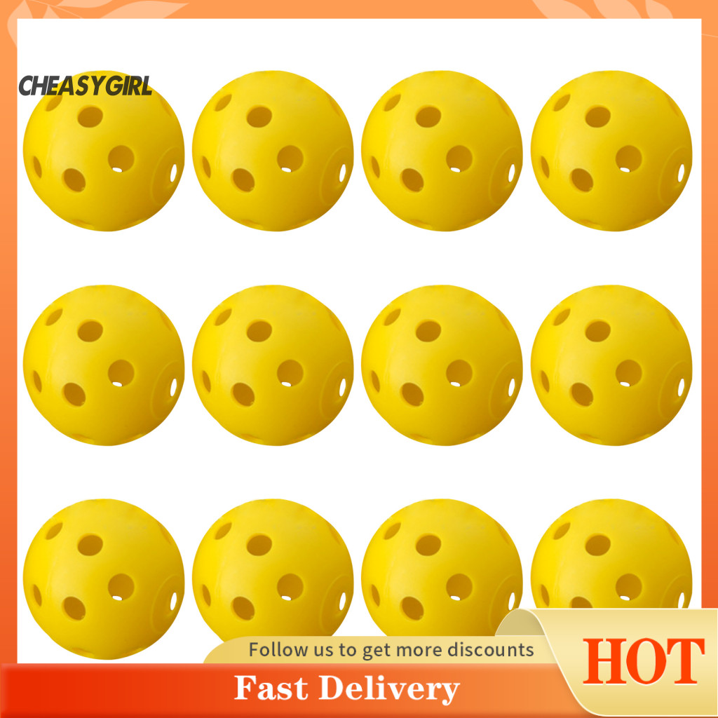 Che 12 ชิ้นในร่มกลางแจ้ง Hollow Golf Practice Training Balls สําหรับผู้ชายผู้หญิงเด็ก
