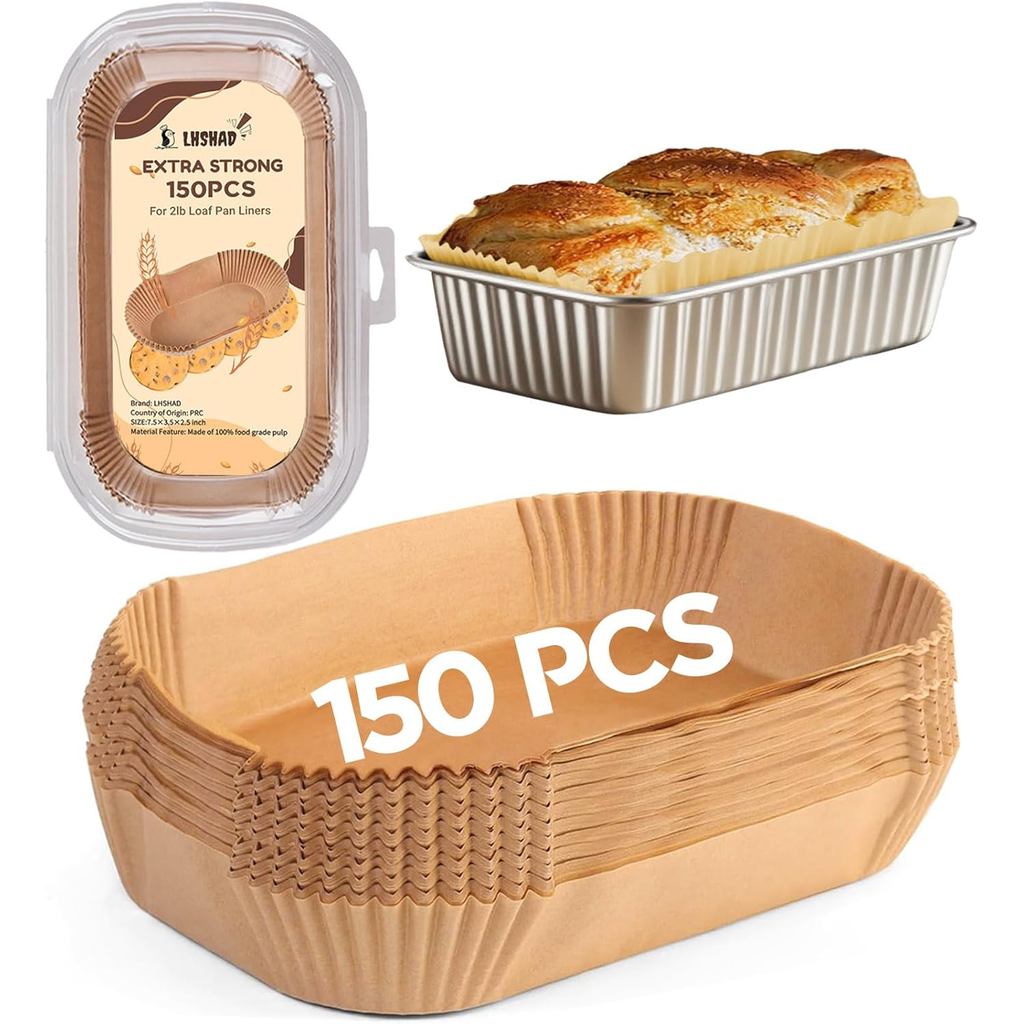 Loaf Pan Liners, Loaf Pan Liners สําหรับอบขนมปัง 9x5, ขนมปัง PAN Parchment Liners, 150 ชิ้นขนมปัง PA